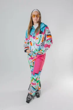 The Geodisiac - Retro Neon Curved Fit Women's One Piece Ski Suit