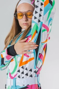 The Geodisiac - Retro Neon Curved Fit Women's One Piece Ski Suit