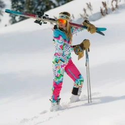The Geodisiac - Retro Neon Curved Fit Women's One Piece Ski Suit