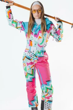 The Geodisiac - Retro Neon Curved Fit Women's One Piece Ski Suit