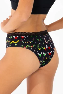 The Goodie Garland - Christmas Tinsel Busts Lace Trim Cheeky Panty