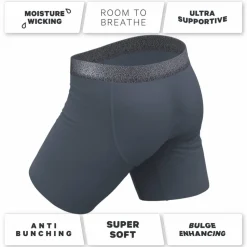 The Graphite - Tonal Grey Ball Hammock® Boxer - Long Leg