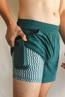 The Green Way - Green Deck Stripe Ball Hammock® 5 Inch Athletic Shorts
