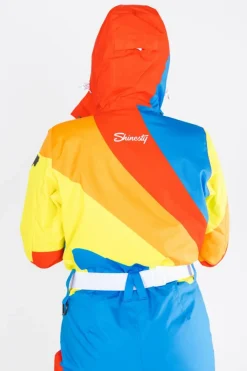 The Groovy Gondola - Orange Retro Swirl Women's One Piece Ski Suit