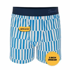 The Hamptons - Blue Mosaic Stripe Boxers