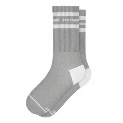 The Haze - Grey and White Stripe Heel Hammock™ Crew Socks