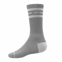 The Haze - Grey and White Stripe Heel Hammock™ Crew Socks