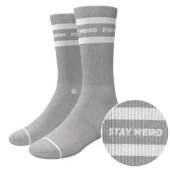 The Haze - Grey and White Stripe Heel Hammock™ Crew Socks