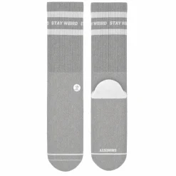 The Haze - Grey and White Stripe Heel Hammock™ Crew Socks