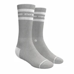 The Haze - Grey and White Stripe Heel Hammock™ Crew Socks