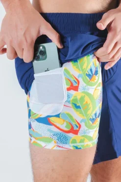 The Hot in Havana - Tropical Navy Ball Hammock® 9 Inch Athletic Shorts