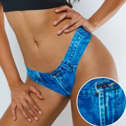 The Jeanstring - Denim Print Seamless Thong