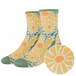 The June Bug - Sunflower Heel Hammock™ Quarter Crew Socks