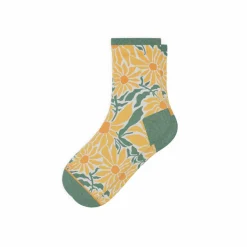 The June Bug - Sunflower Heel Hammock™ Quarter Crew Socks