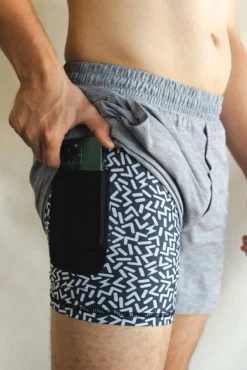 The Junk Trunks - Grey Ball Hammock® 5 Inch Athletic Shorts