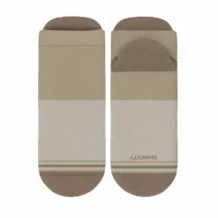 The Khaki - Tan Color Block Heel Hammock™ Ankle Socks