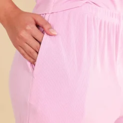 The Laid-Back - Lilac Ribbed Pajama Short Set