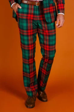 The Lincoln Log Love Daddy - Red And Green Plaid Christmas Suit Pants