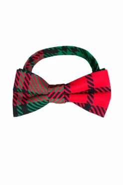 The Lincoln Log Love Daddy - Red And Green Christmas Plaid Bow Tie