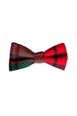 The Lincoln Log Love Daddy - Red And Green Christmas Plaid Bow Tie