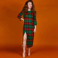 The Lincoln Log Love Lady - Midi Christmas Dress