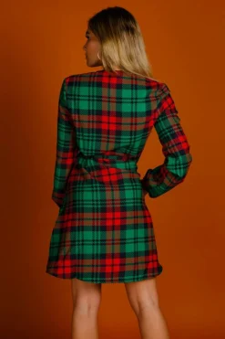 The Lincoln Log Love Lady - Plaid Christmas Wrap Dress