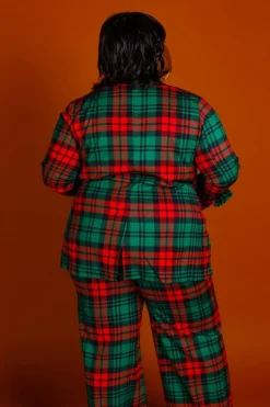The Lincoln Log Love Lady - Women's Green Plaid Christmas Suit