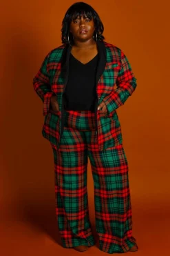 The Lincoln Log Love Lady - Women's Green Plaid Christmas Suit