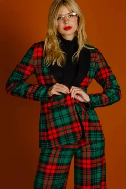 The Lincoln Log Love Lady - Women's Green Plaid Christmas Suit