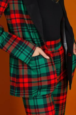 The Lincoln Log Love Lady - Women's Green Plaid Christmas Suit