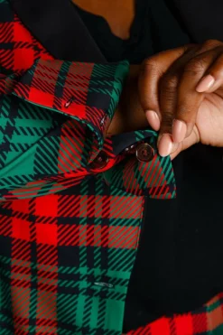 The Lincoln Log Love Lady - Women's Green Plaid Christmas Suit