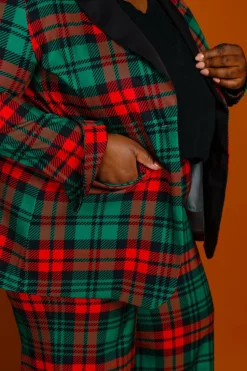 The Lincoln Log Love Lady - Women's Green Plaid Christmas Suit