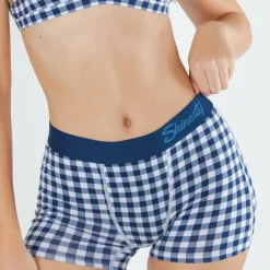 The Mad For Plaid - Navy Gingham Women’s Boxers