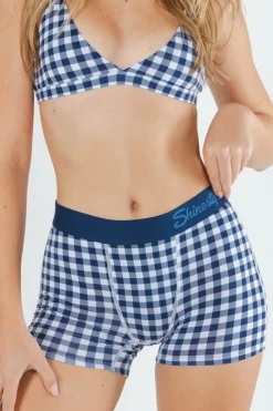 The Mad For Plaid - Navy Gingham Women’s Boxers