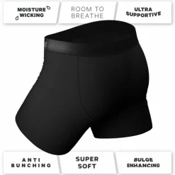 The Midnight Rider - Black Ball Hammock® Pouch Underwear With Fly 5 Pack