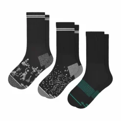 The Mostly Black - Heel Hammock™ Crew Socks 3 Pack