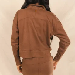 The Mustang - Brown Sexy Terry™ Women’s Half Zip