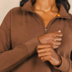 The Mustang - Brown Sexy Terry™ Women’s Half Zip