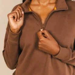 The Mustang - Brown Sexy Terry™ Women’s Half Zip