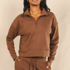 The Mustang - Brown Sexy Terry™ Women’s Half Zip