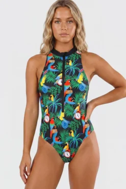 The 5 O'Clock Somewhere - Margaritaville® Zip Up One Piece Swimsuit