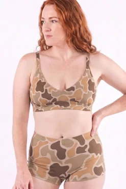 The Out Of Sight - Light Duck Camo Boob Hammock™ Plunge Bralette