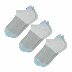 The Pacific Blue - Blue Grey Tri Color Block Heel Hammock™ Ankle Socks 3 Pack