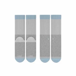 The Pacific Blue - Blue Grey Tri Color Block Heel Hammock™ Crew Socks 3 Pack