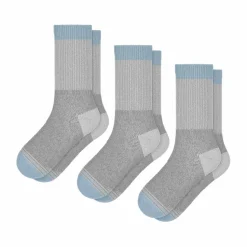 The Pacific Blue - Blue Grey Tri Color Block Heel Hammock™ Crew Socks 3 Pack