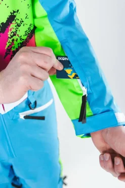 The Park Rat - Men's Neon Spray Design Retro One Piece Ski Suit