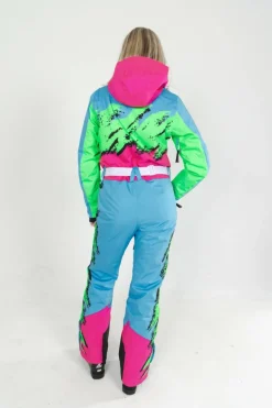 The Park Rat - Neon Spray Design Retro Women's One Piece Ski Suit