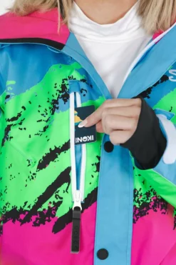 The Park Rat - Neon Spray Design Retro Women's One Piece Ski Suit
