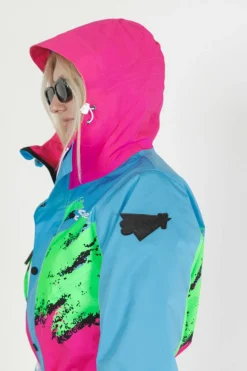 The Park Rat - Neon Spray Design Retro Women's One Piece Ski Suit