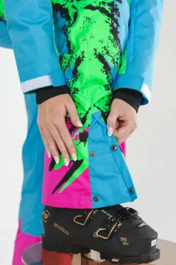 The Park Rat - Neon Spray Design Retro Women's One Piece Ski Suit